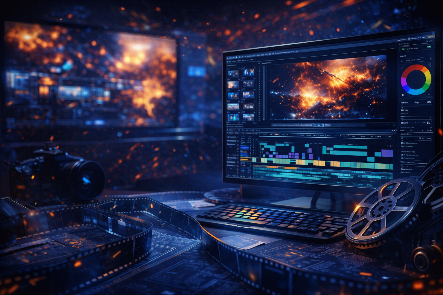 Video editing and multimedia production studio